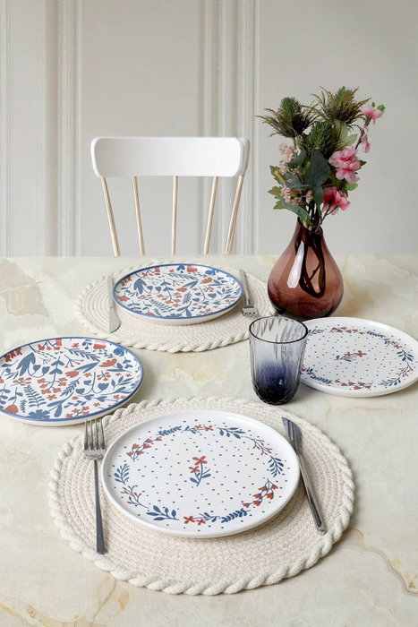 Hermia Juego de platos para postres Multicolor (4 piezas) de 22 cm